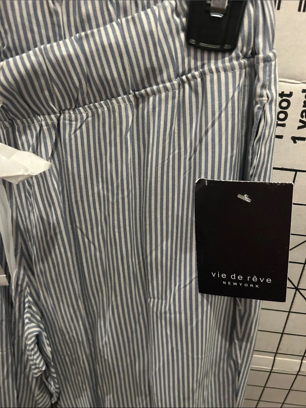 Vie de rêve Light Blue & White Pinstripe Drawstring Joggers
